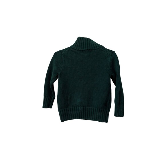 Polo Ralph Lauren Boy’s Green 1/4 Zip Pullover 100% Cotton Sweater Sz 2T Green - Picture 4 of 4